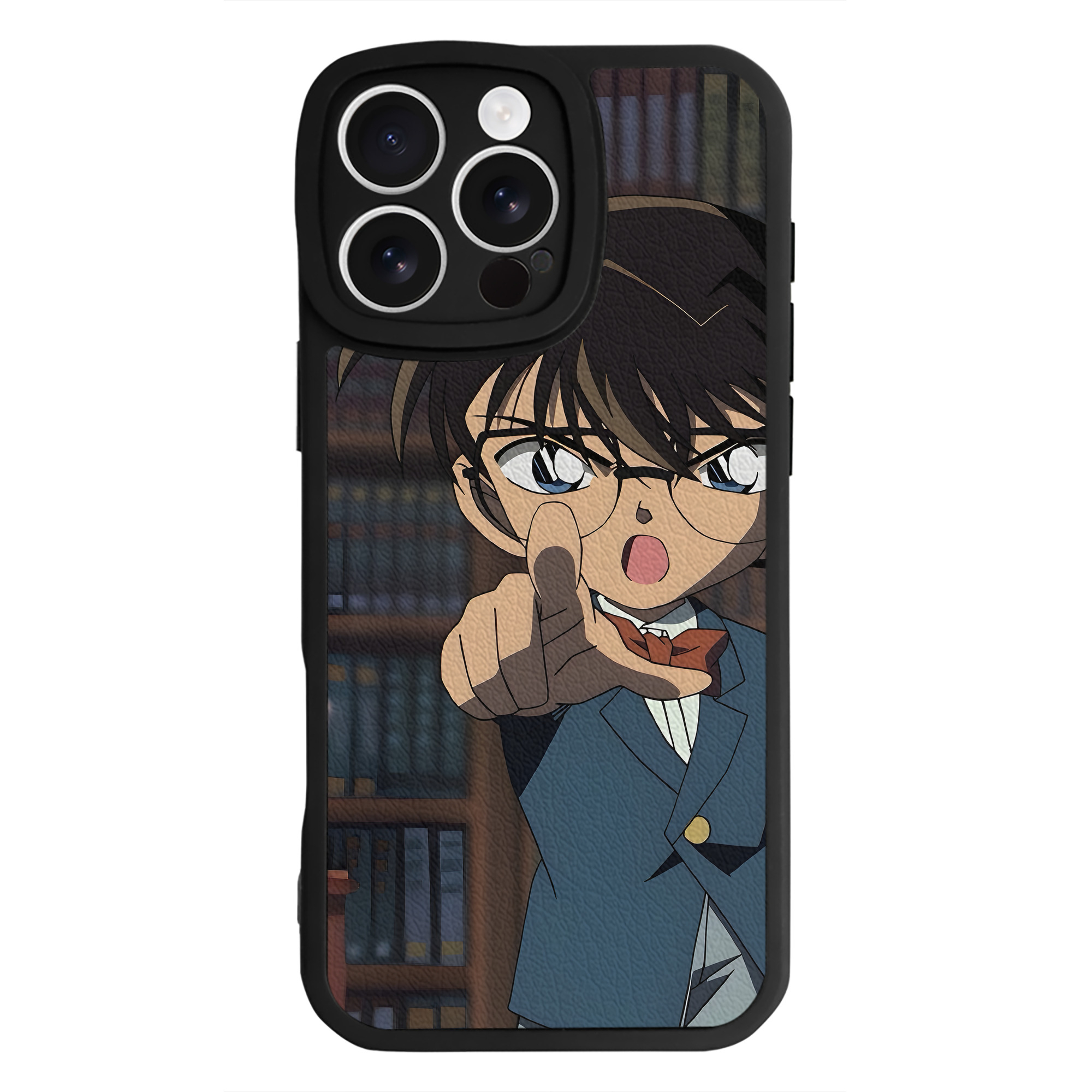 （画像用） 名探偵コナン Detective Conan 【iPhone 16シリーズ対応】シリコンスマホケース（レザー調） 材質：シリコン